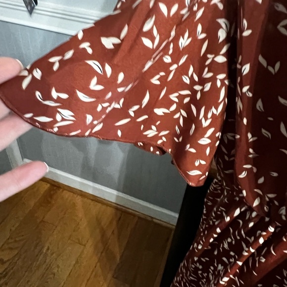 NWOT-WOMEN'S Plus Size Boho Floral V Neck Short Sleeve A Line Long Dress - Picture 5 of 7